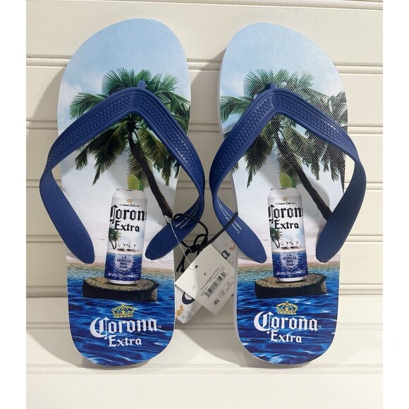 Corona Men’s Flip Flops Sz. 7 Lightweight Relaxed Fit Slip On Beach Vacation NWT - Picture 1 of 6